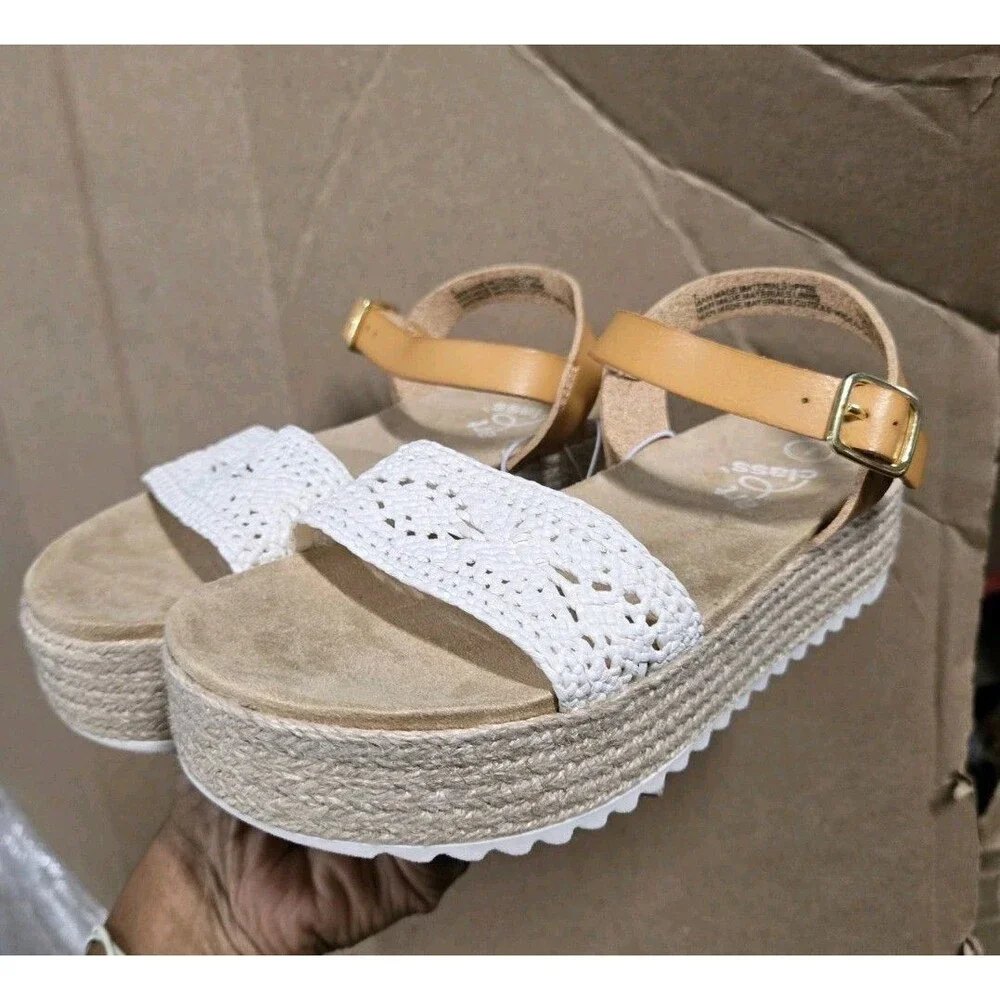 Art Class Lindsey Girl's Espadrille Platform Open Toe Wedge Sandals New Size 2